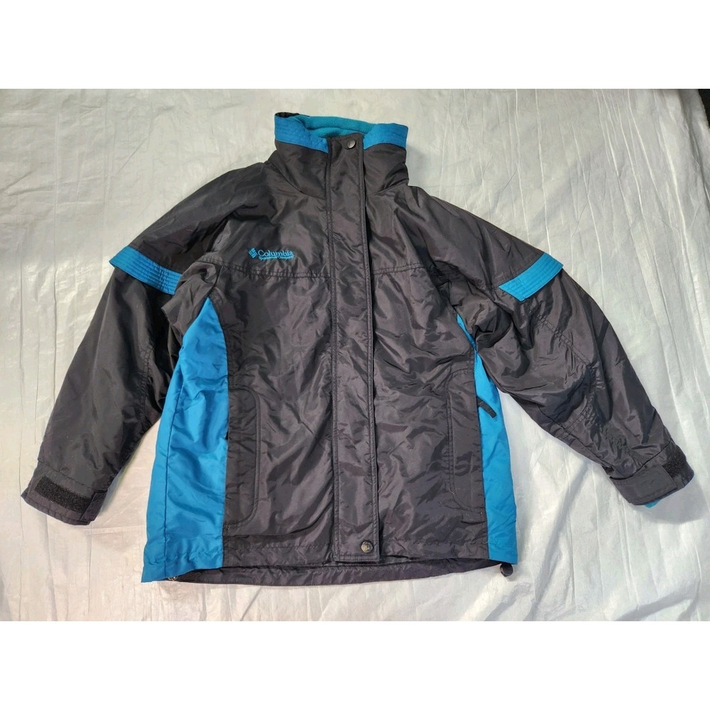Vintage Columbia M Womens 3 In 1 Bugaboo Coat Black Teal Rain Jacket Ski Fleece